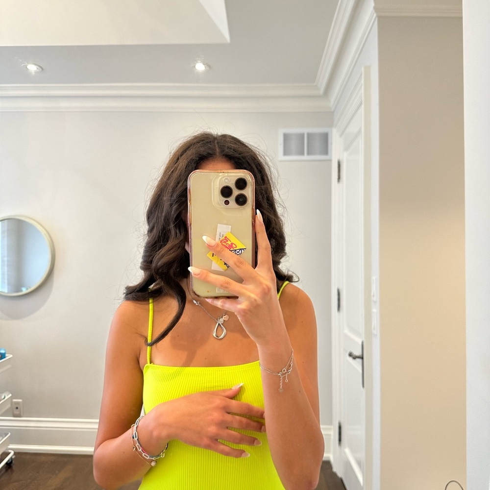 Neon Yellow Women's Bodysuit - Picture 4 of 8
